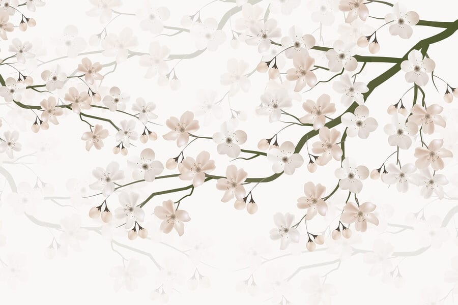 Fleurs blanches sur une branche Fleurs blanches sur une branche
