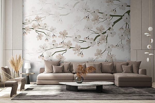 Fleurs blanches sur une branche Fleurs blanches sur une branche