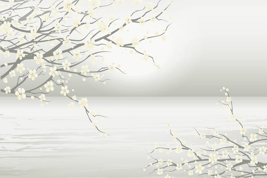Arbre à fleurs blanches