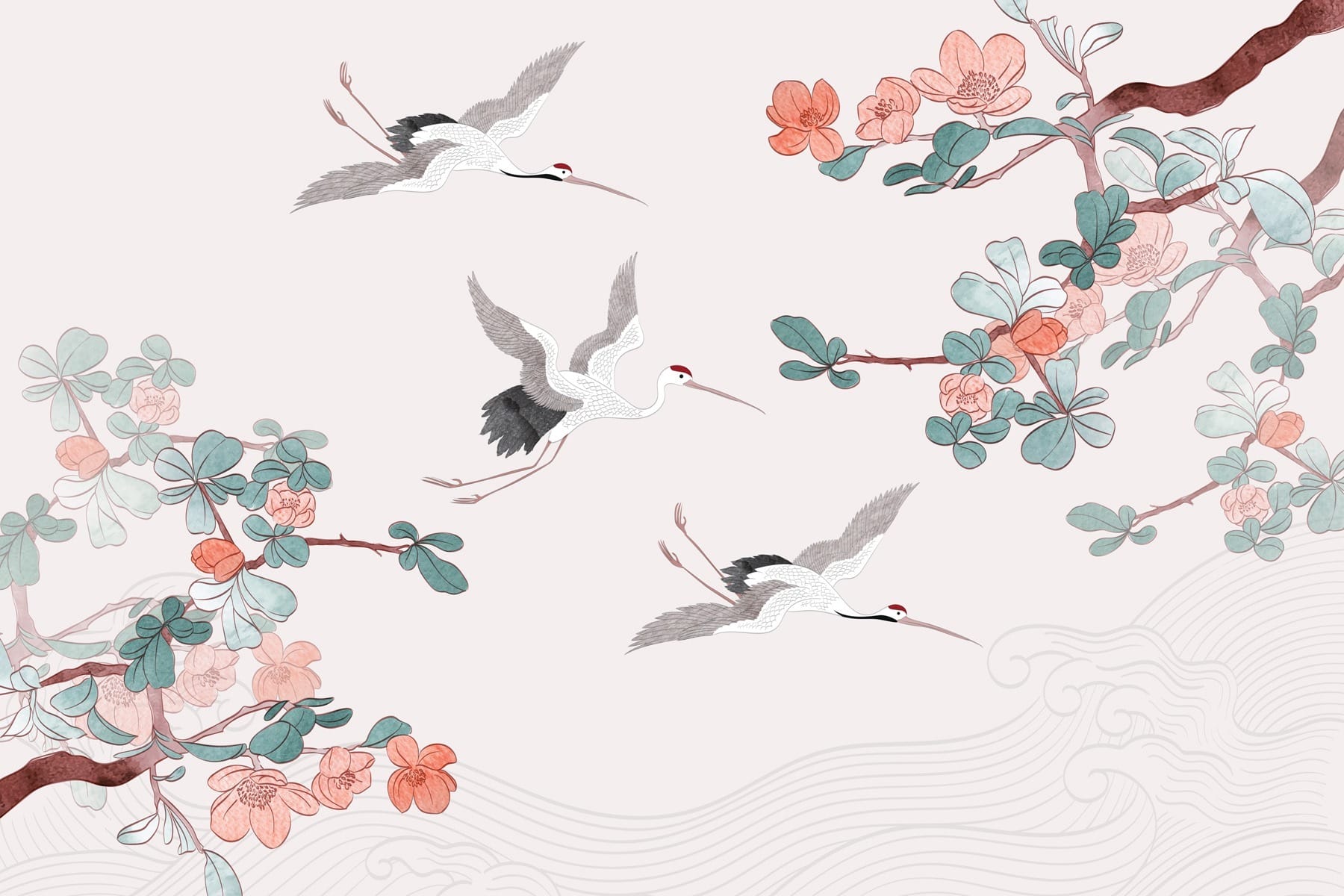 Group of birds flying in the air