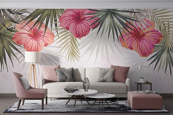 Groupe de fleurs et de feuilles Groupe de fleurs et de feuilles