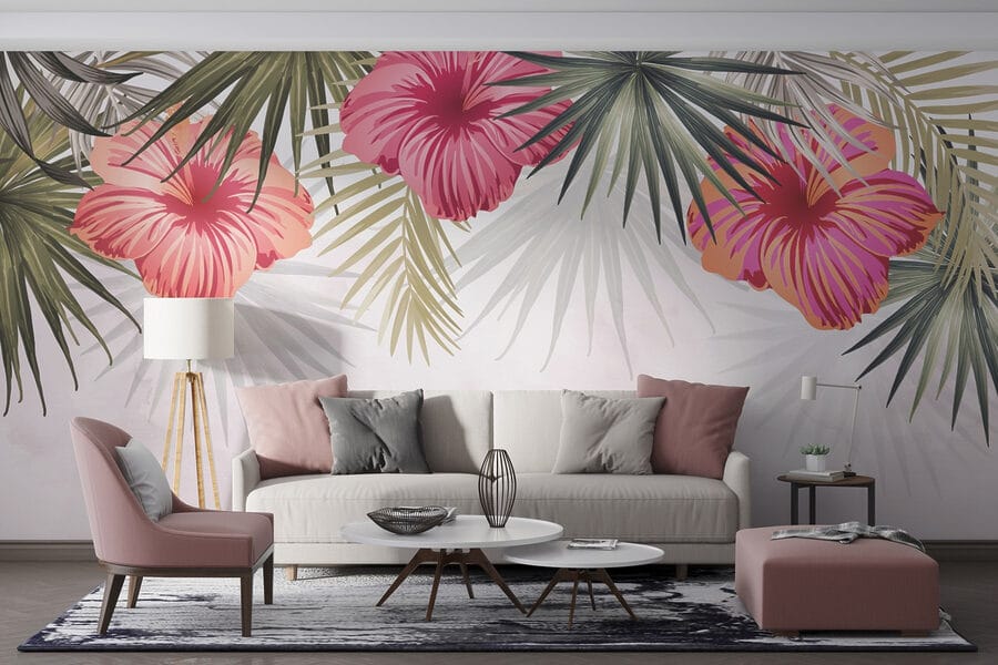 Groupe de fleurs et de feuilles Groupe de fleurs et de feuilles