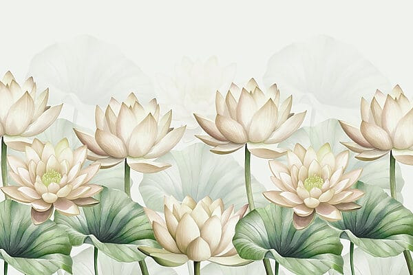 Groupe de fleurs blanches avec des feuilles vertes Groupe de fleurs blanches avec des feuilles vertes