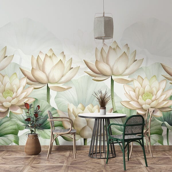Groupe de fleurs blanches avec des feuilles vertes Groupe de fleurs blanches avec des feuilles vertes