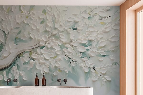 Arbre blanc avec des feuilles Arbre blanc avec des feuilles