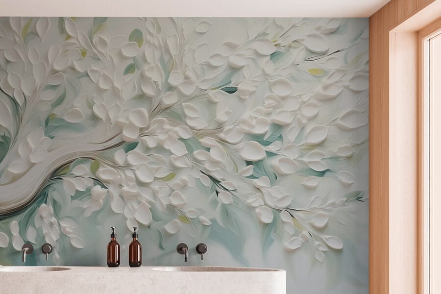Arbre blanc avec des feuilles