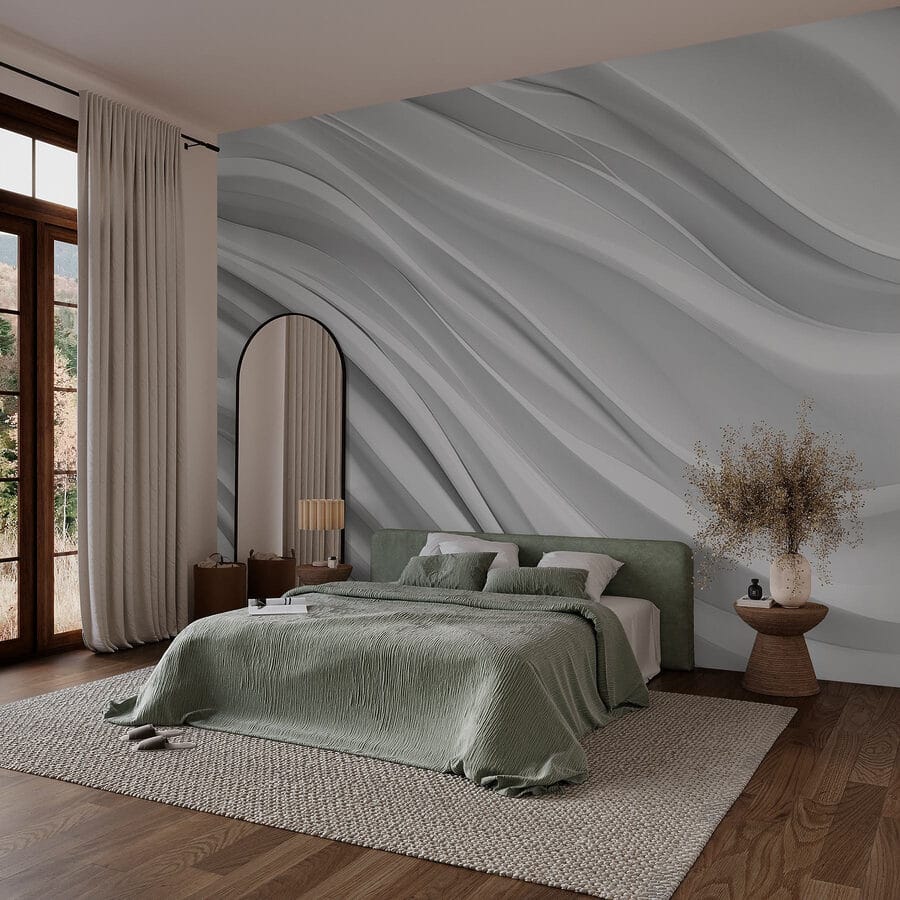 Fond blanc avec lignes ondulées