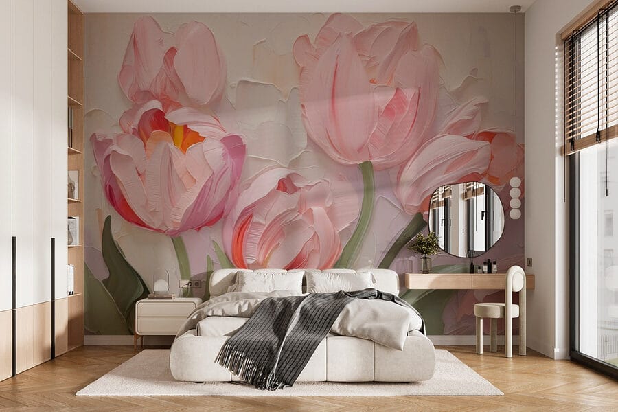 Peinture de fleurs roses