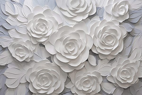 Groupe de fleurs en papier blanc Groupe de fleurs en papier blanc