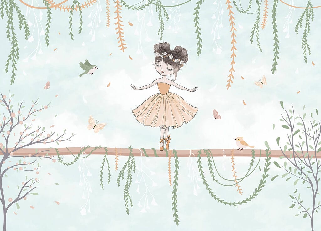 Dessin humoristique d'une fille sur une branche Dessin humoristique d'une fille sur une branche