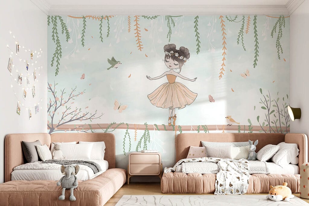 Cartoon of a girl on a branch Cartoon of a girl on a branch