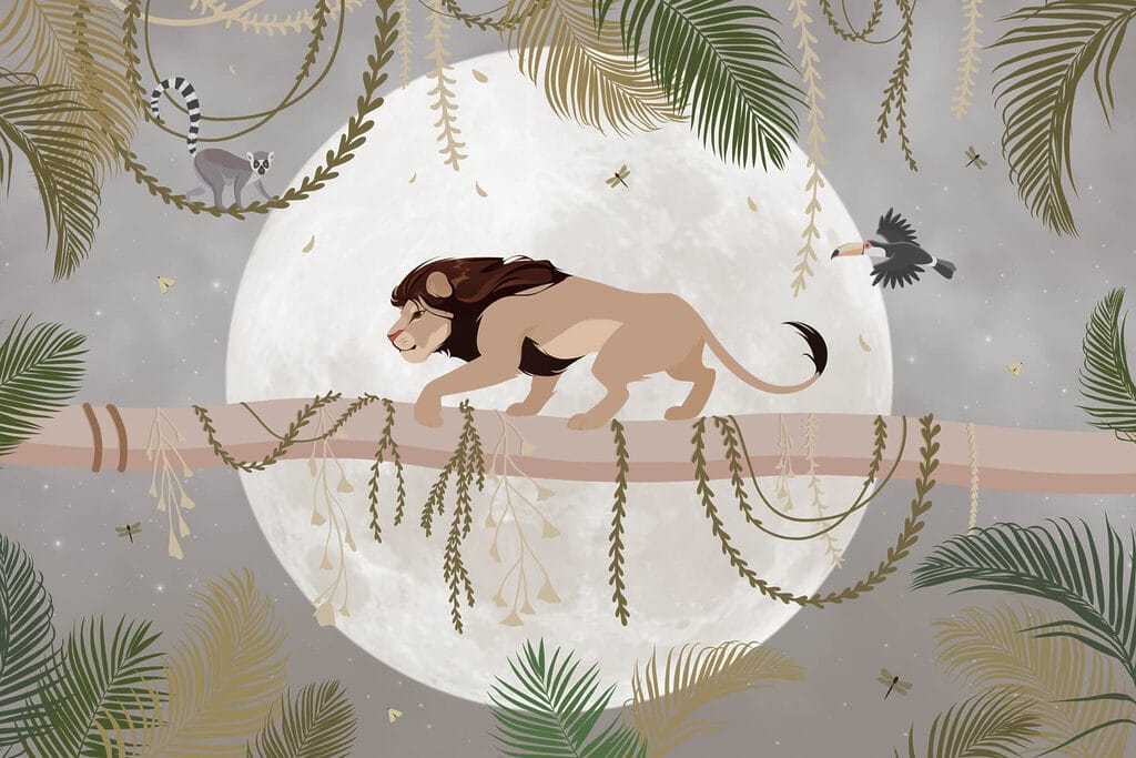 Lion sur une branche d'arbre Lion sur une branche d'arbre