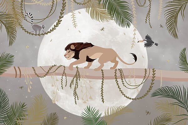 Lion sur une branche d'arbre Lion sur une branche d'arbre