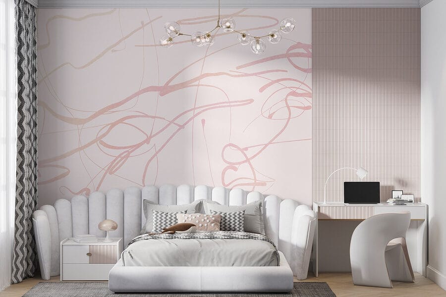 Lignes roses sur fond blanc