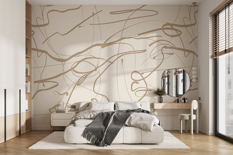 Fond blanc avec des lignes brunes