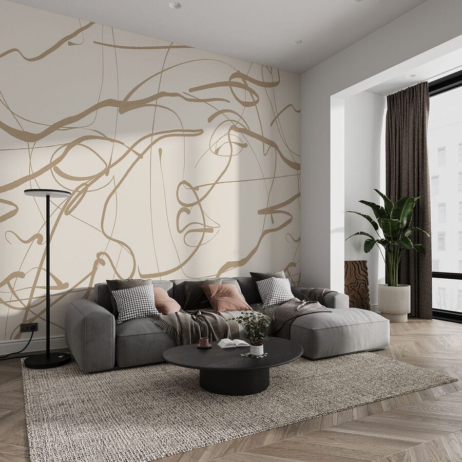 Fond blanc avec des lignes brunes