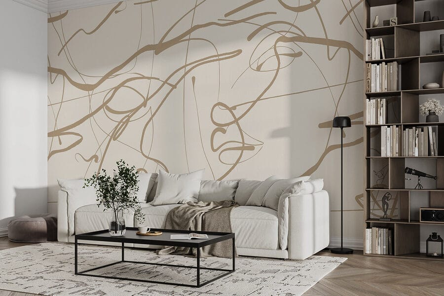 Fond blanc avec des lignes brunes
