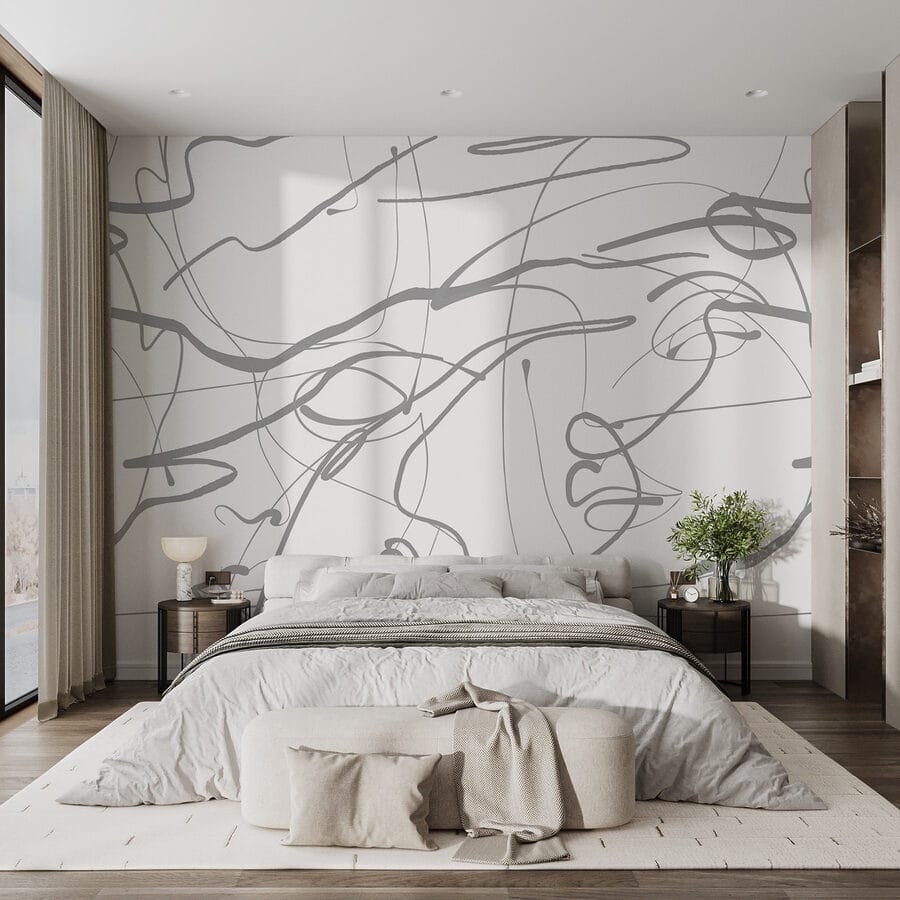 Fond blanc avec lignes grises