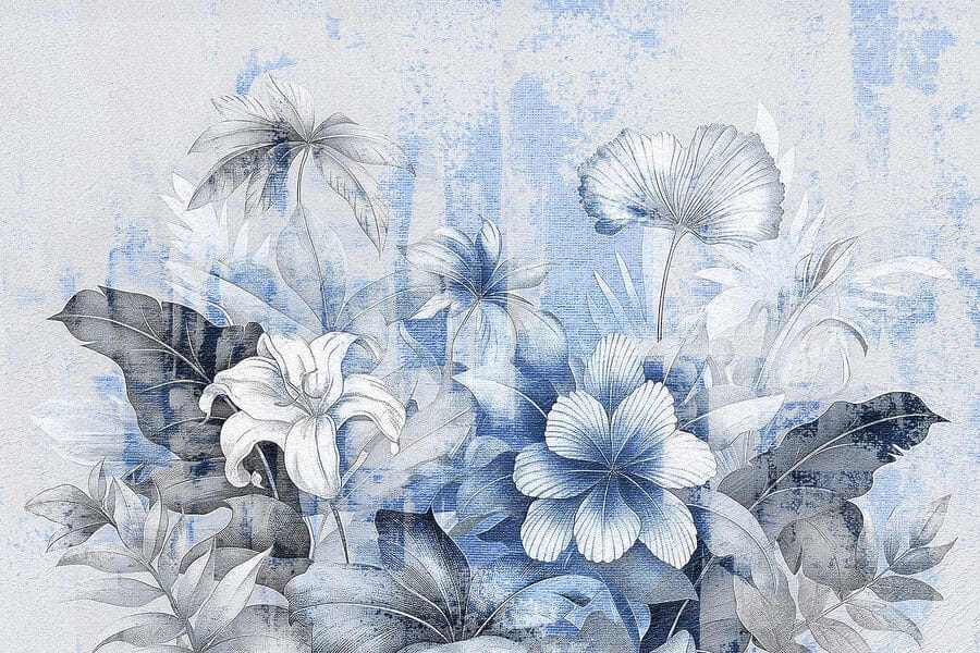 Fleurs délicates dans des tons bleus doux Fleurs délicates dans des tons bleus doux