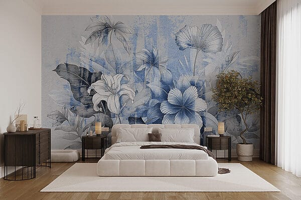 Fleurs délicates dans des tons bleus doux Fleurs délicates dans des tons bleus doux
