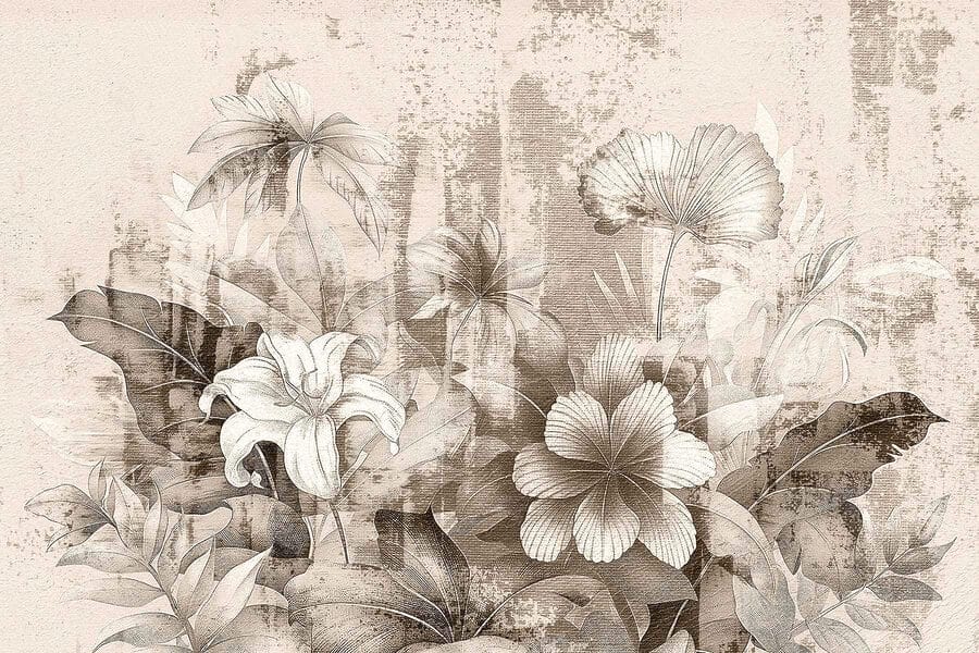 Esquisse florale délicate dans des tons doux Esquisse florale délicate dans des tons doux