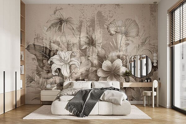 Esquisse florale délicate dans des tons doux Esquisse florale délicate dans des tons doux