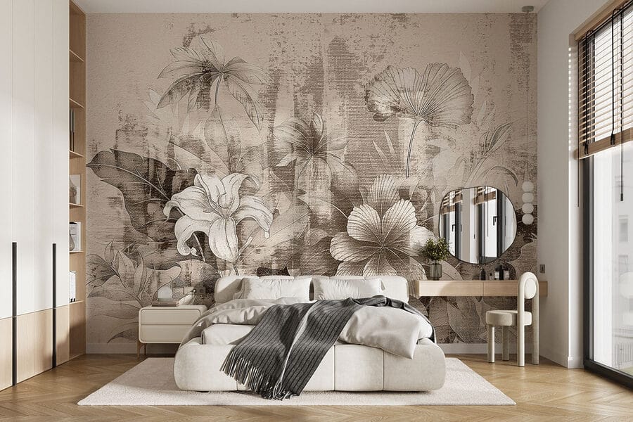Esquisse florale délicate dans des tons doux Esquisse florale délicate dans des tons doux