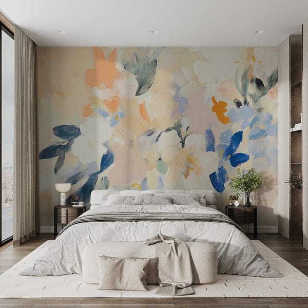 Peinture de fleurs sur une surface blanche Peinture de fleurs sur une surface blanche