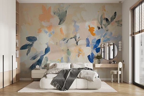 Peinture de fleurs sur une surface blanche Peinture de fleurs sur une surface blanche