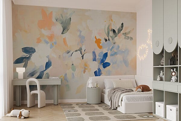 Peinture de fleurs sur une surface blanche Peinture de fleurs sur une surface blanche