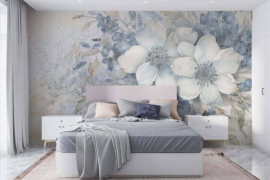 Peinture de fleurs et de feuilles