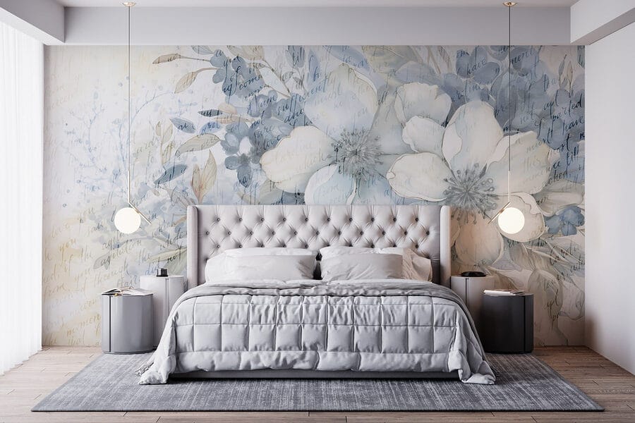 Peinture de fleurs et de feuilles