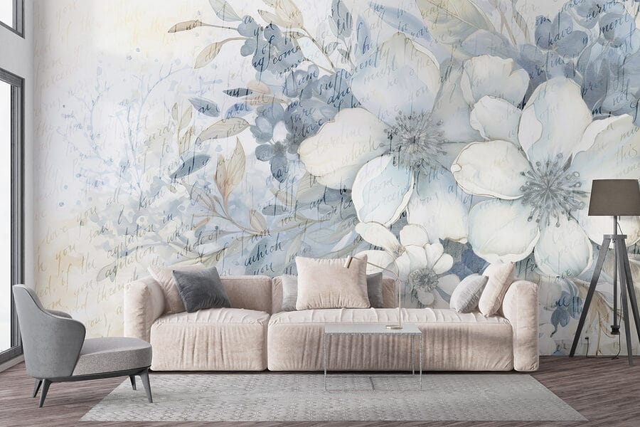 Peinture de fleurs et de feuilles