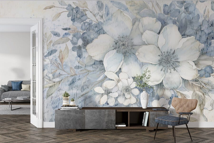 Peinture de fleurs et de feuilles