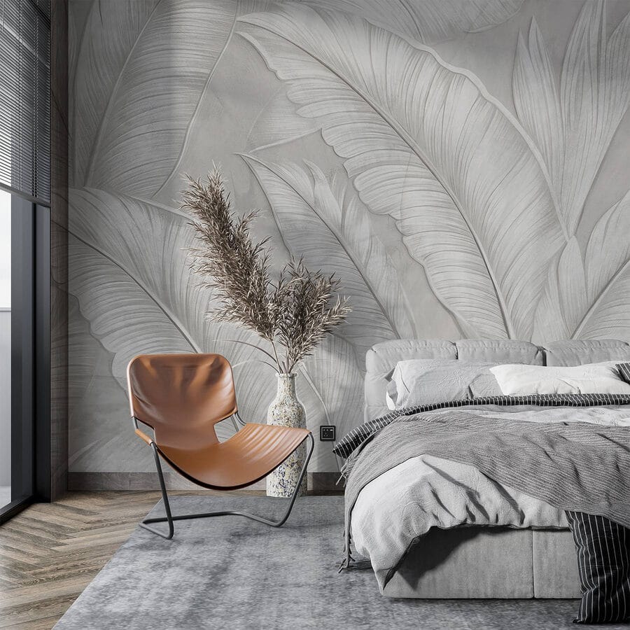 Papier peint blanc avec plumes
