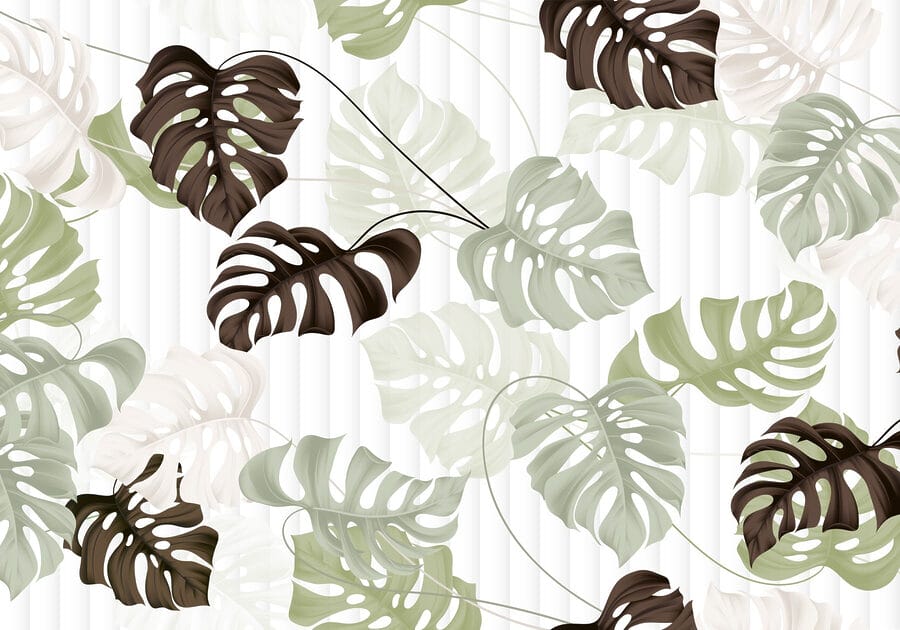 Motif de feuilles sur fond blanc Motif de feuilles sur fond blanc