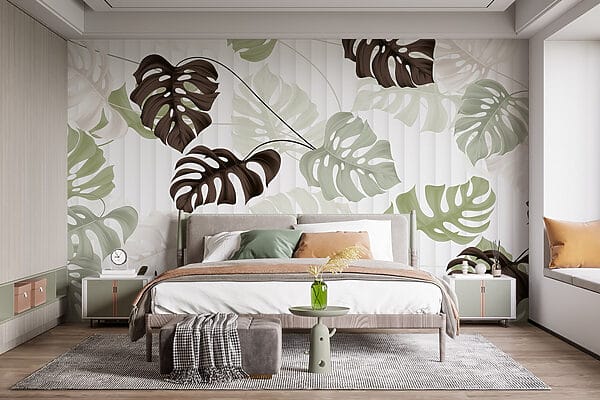 Motif de feuilles sur fond blanc Motif de feuilles sur fond blanc