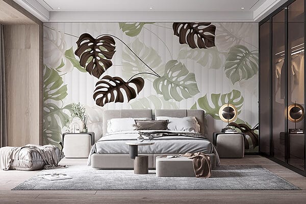 Motif de feuilles sur fond blanc Motif de feuilles sur fond blanc