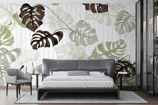 Motif de feuilles sur fond blanc Motif de feuilles sur fond blanc