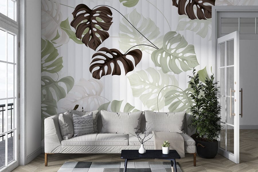 Motif de feuilles sur fond blanc Motif de feuilles sur fond blanc
