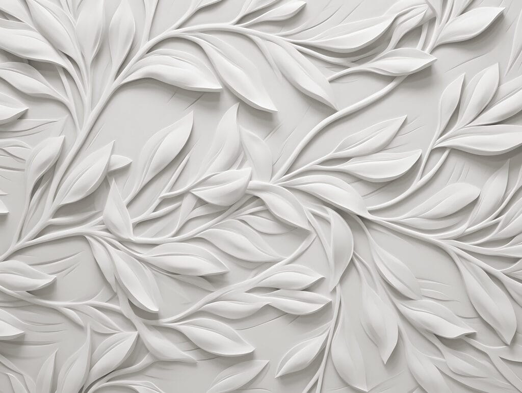 Mur blanc avec des feuilles Mur blanc avec des feuilles