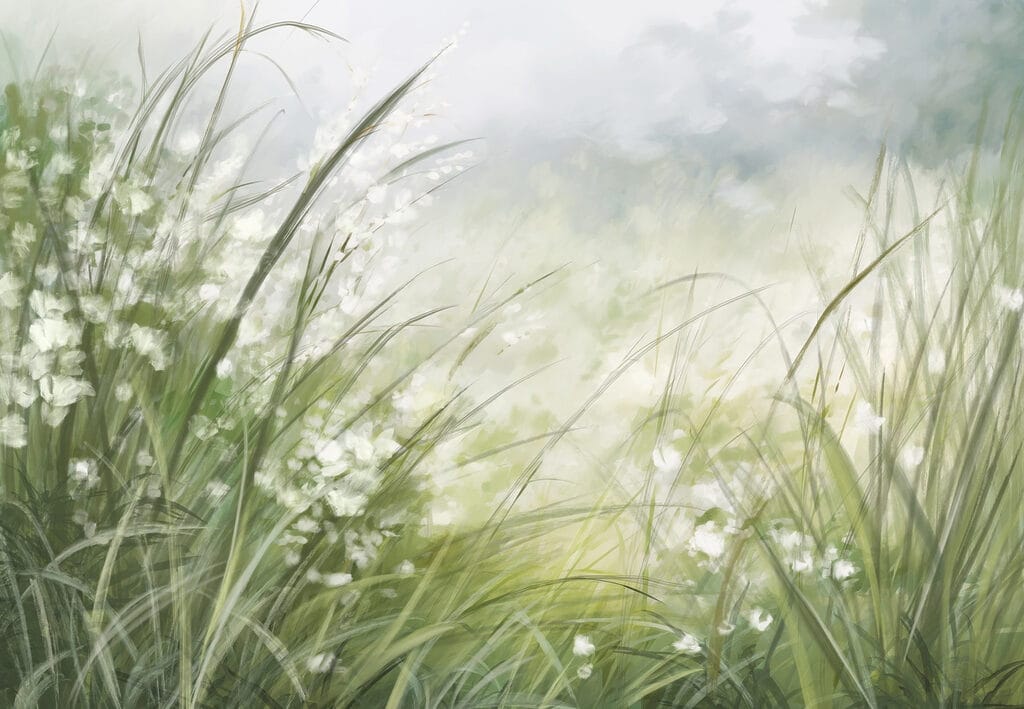 Peinture d'un champ d'herbe Peinture d'un champ d'herbe