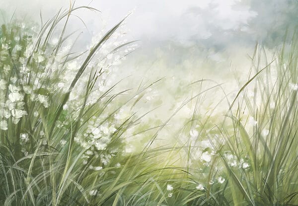 Peinture d'un champ d'herbe Peinture d'un champ d'herbe