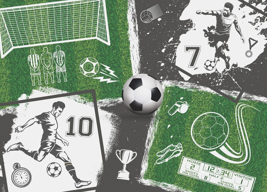 Action footballistique sur le terrain