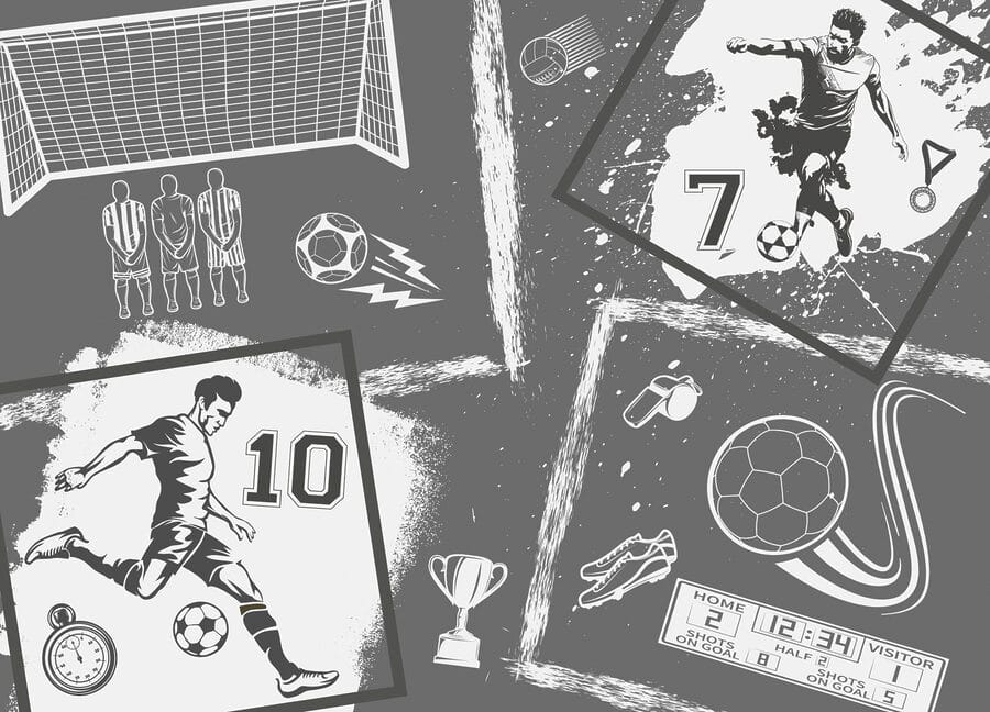 Action footballistique en style monochrome Action footballistique en style monochrome