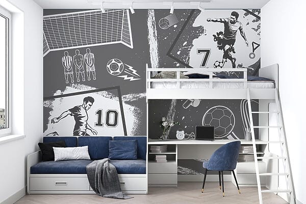 Action footballistique en style monochrome Action footballistique en style monochrome