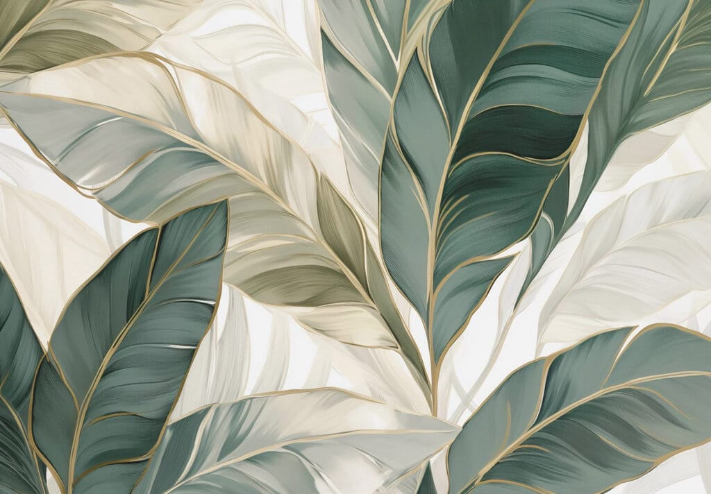 Feuilles vertes luxuriantes dans des tons doux Feuilles vertes luxuriantes dans des tons doux