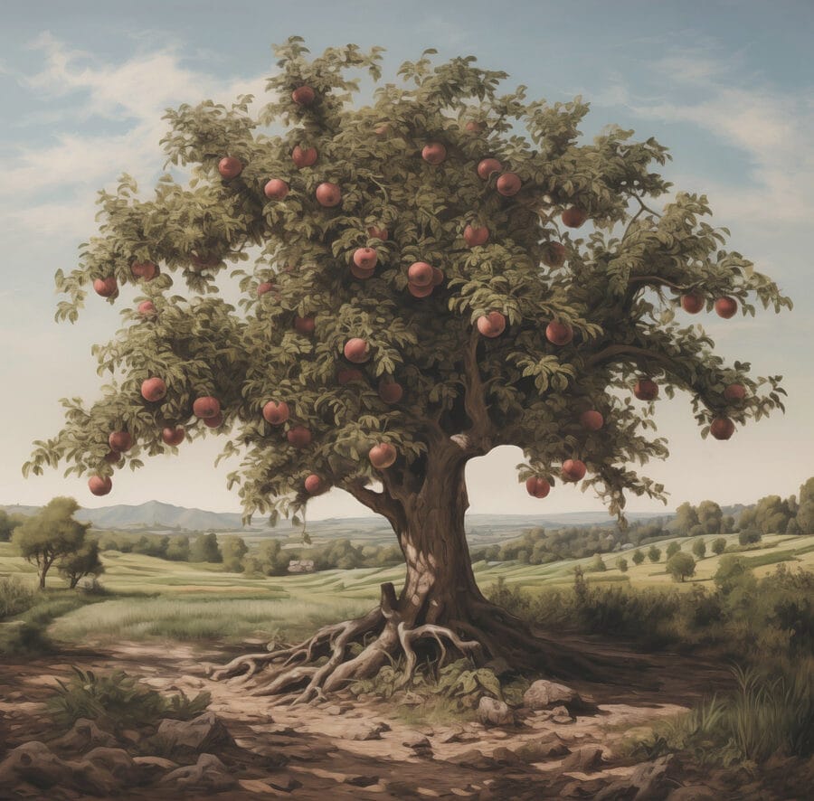 Arbre avec des pommes