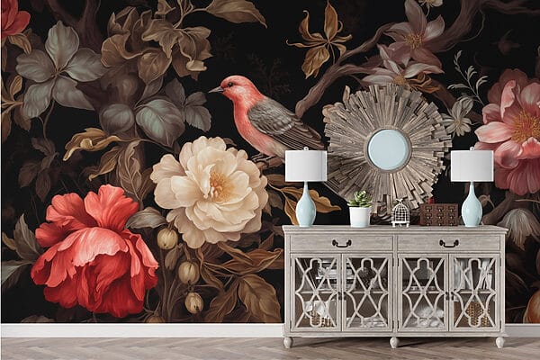 Peinture d'oiseaux sur des fleurs Peinture d'oiseaux sur des fleurs