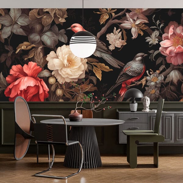 Peinture d'oiseaux sur des fleurs Peinture d'oiseaux sur des fleurs